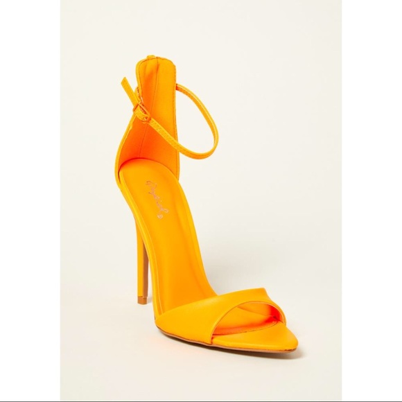 Qupid Shoes - NIB Qupid Neon Orange Ankle Strap Sandals